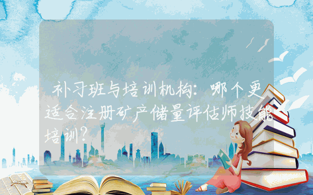 补习班与培训机构:哪个更适合注册矿产储量评估师技能培训?
